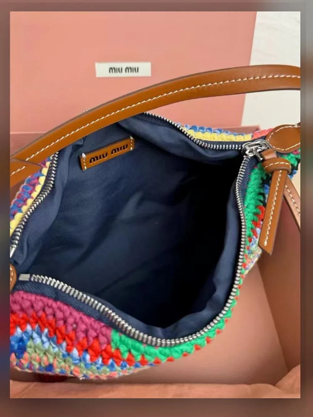 Miu Miu Multicolor Crochet Ankle Bootie